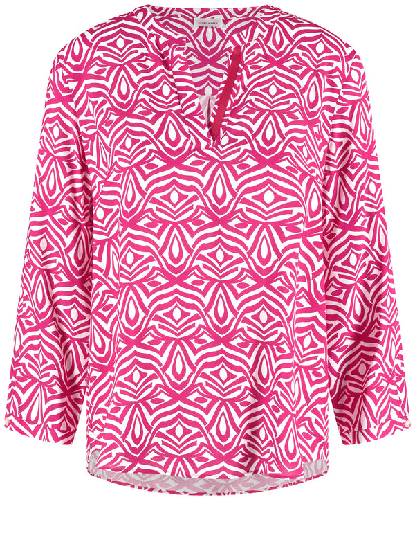 Black &amp; Brights Blouse - Magenta/animal Graphic