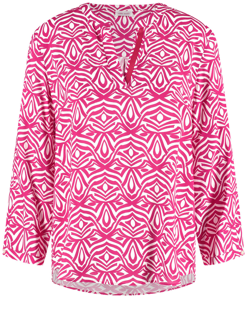 Black &amp; Brights Blouse - Magenta/animal Graphic