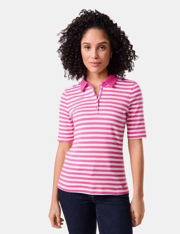 Gerry Weber NOS 3/4 Sleeve T-Shirt - Pink/off White