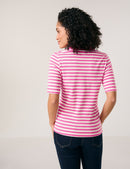 Gerry Weber NOS 3/4 Sleeve T-Shirt - Pink/off White