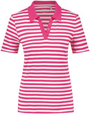 Short Sleeve Polo Shirt - Lilac/pink/ecru