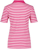 Short Sleeve Polo Shirt - Lilac/pink/ecru