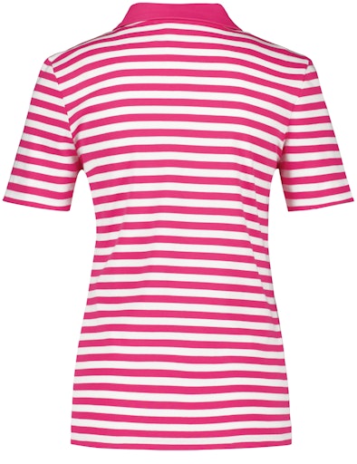 Short Sleeve Polo Shirt - Lilac/pink/ecru