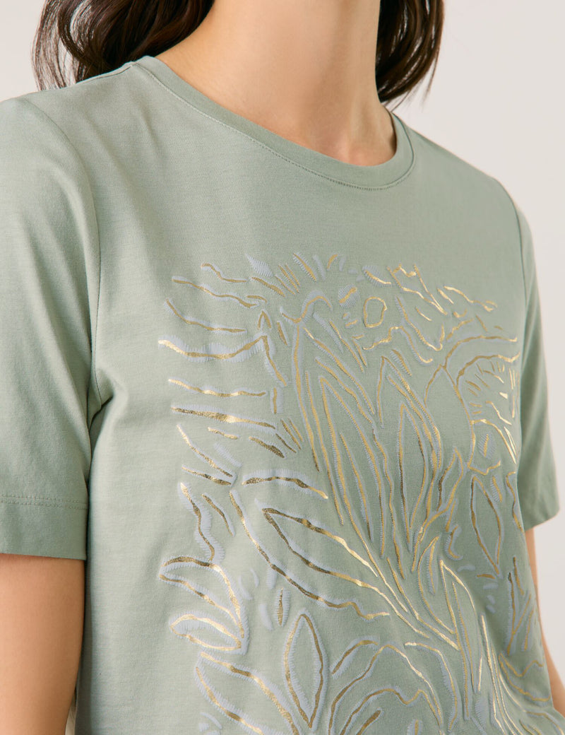 City Safari S/S T-Shirt - Sage/goldfoil
