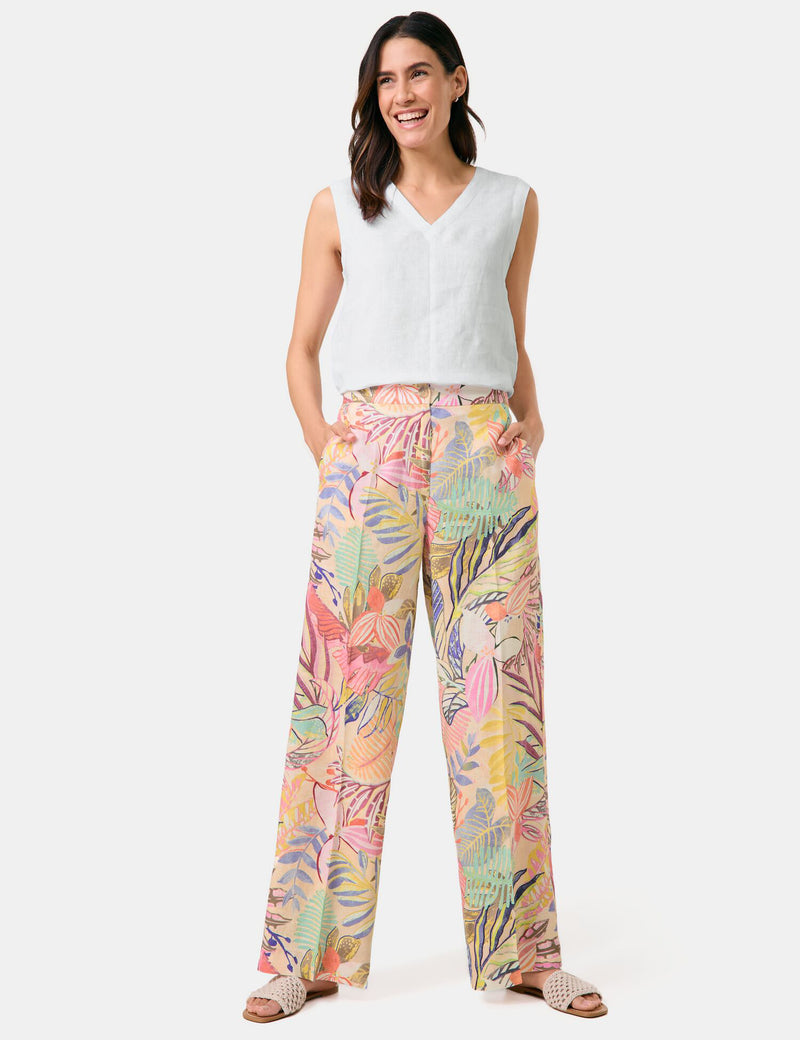 City Safari Trouser - Colourful Leaves