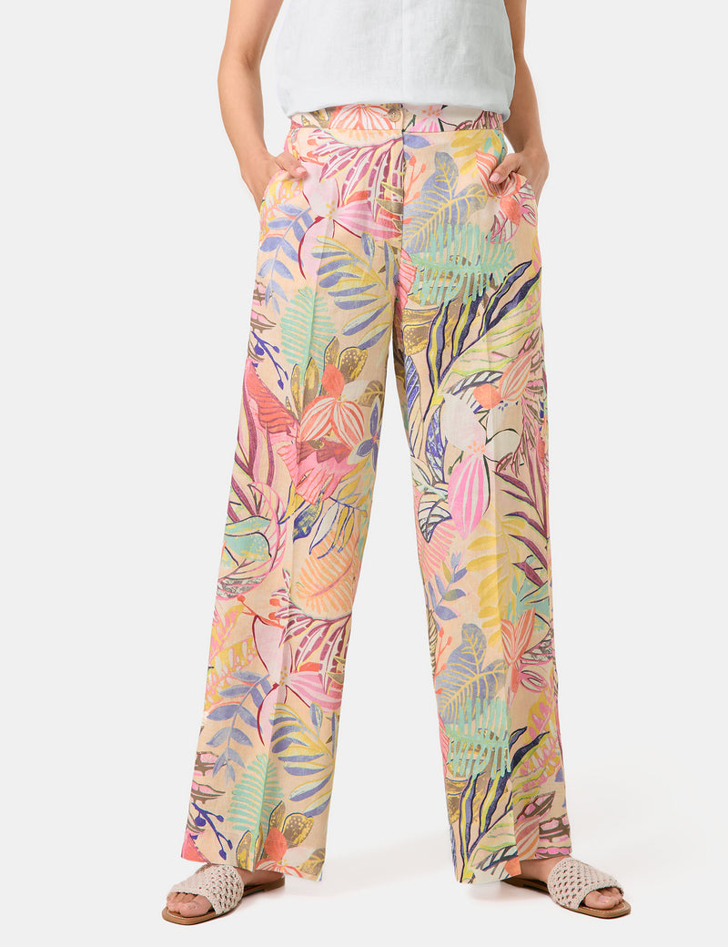City Safari Trouser - Colourful Leaves