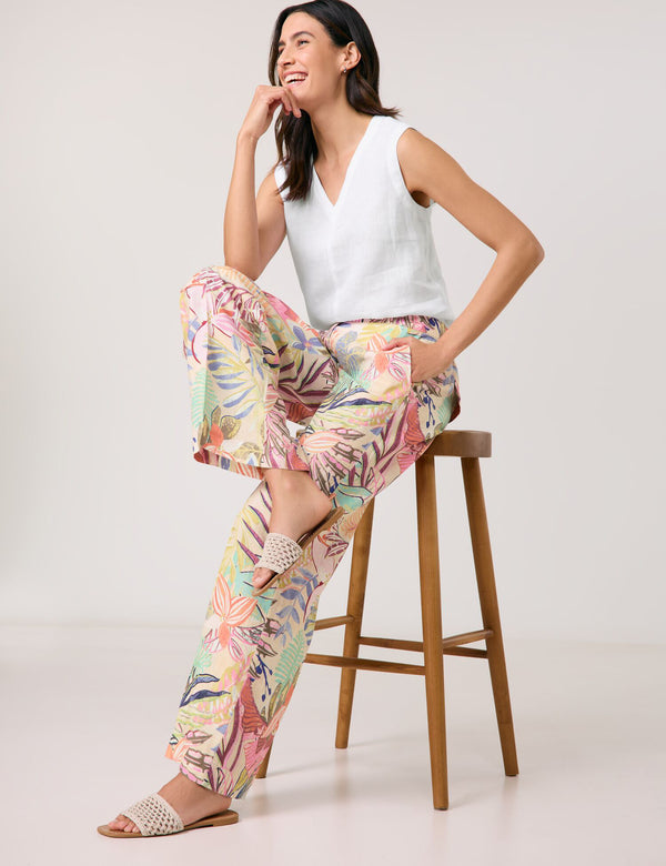 City Safari Trouser - Colourful Leaves
