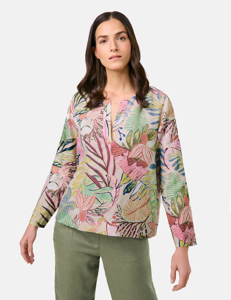 City Safari Blouse - Colourful Leaves