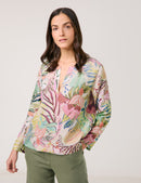 City Safari Blouse - Colourful Leaves