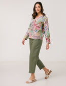 City Safari Blouse - Colourful Leaves