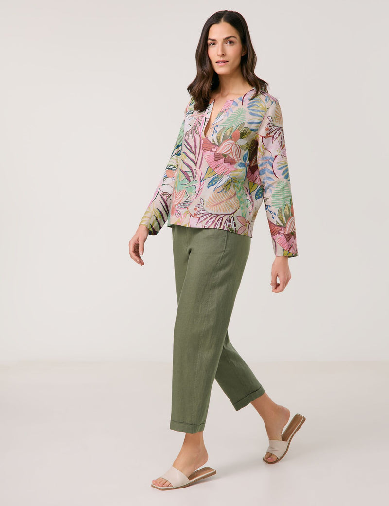 City Safari Blouse - Colourful Leaves