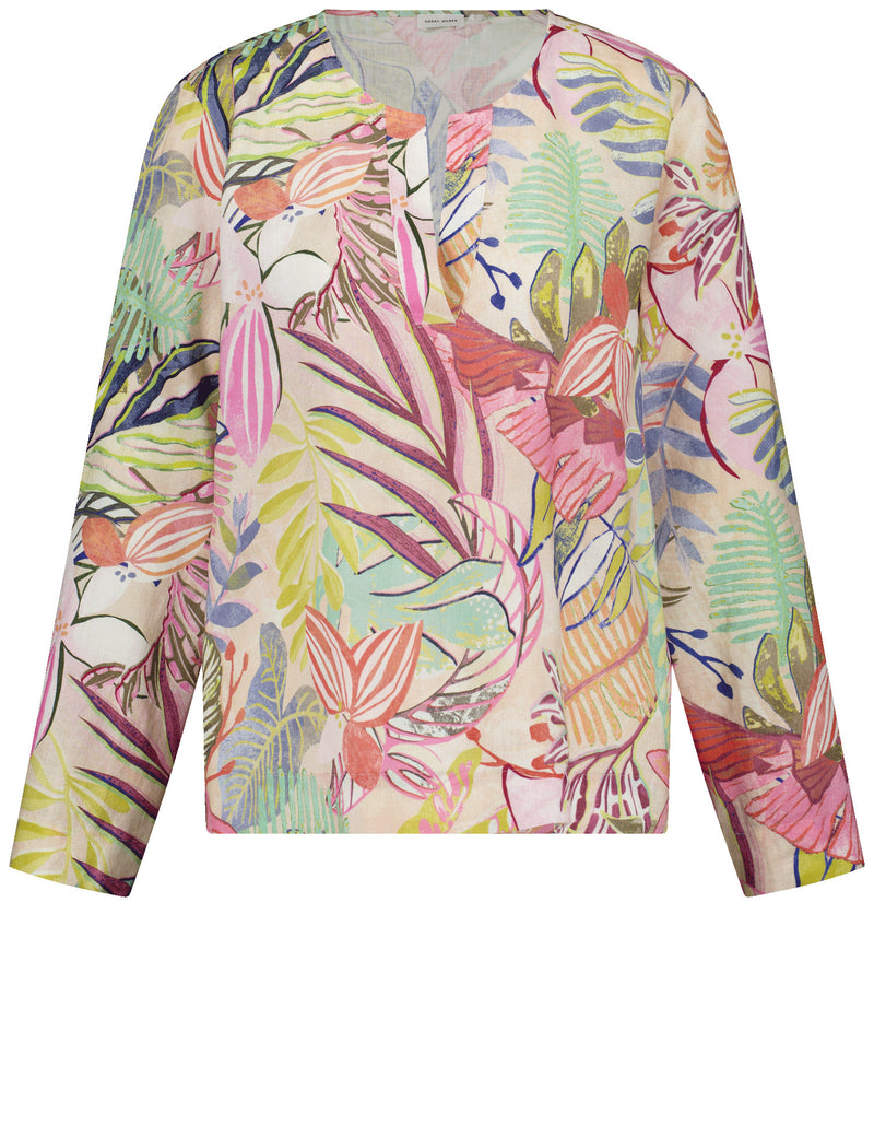 City Safari Blouse - Colourful Leaves