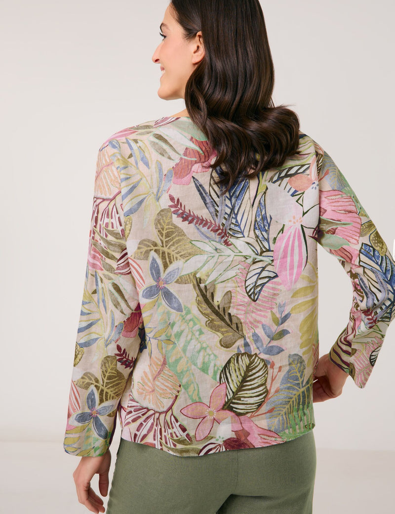 City Safari Blouse - Colourful Leaves