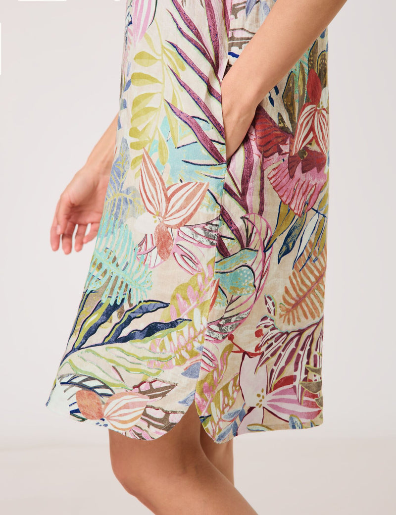 City Safari Dress - Colourful Leaves