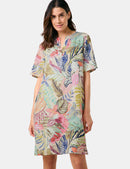 City Safari Dress - Colourful Leaves