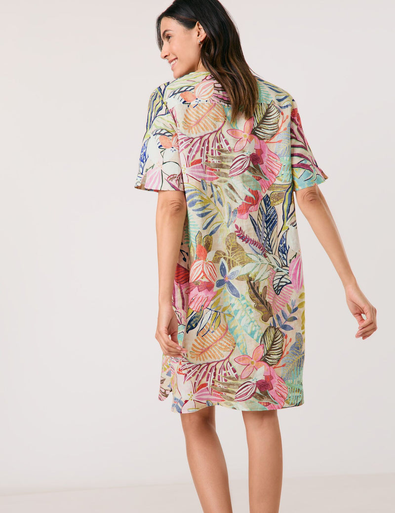 City Safari Dress - Colourful Leaves