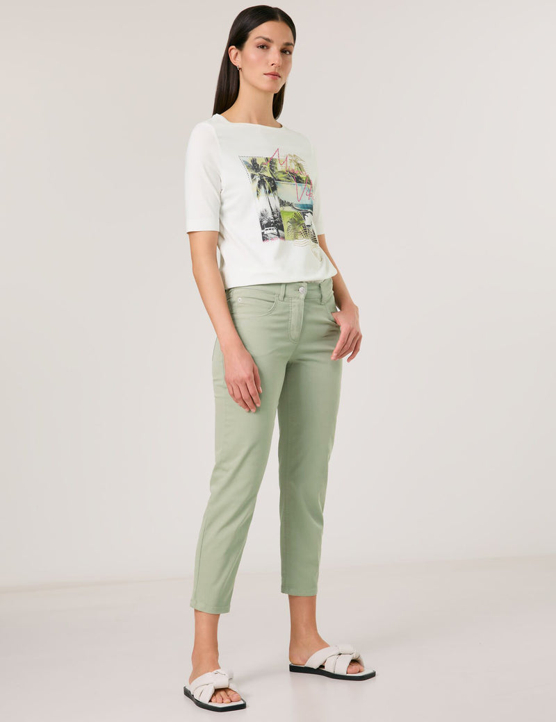 Timeless Cool Cropped Jeans - Sage