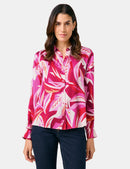 Colour Explosion Blouse - Red/pink/sunrise Leaf