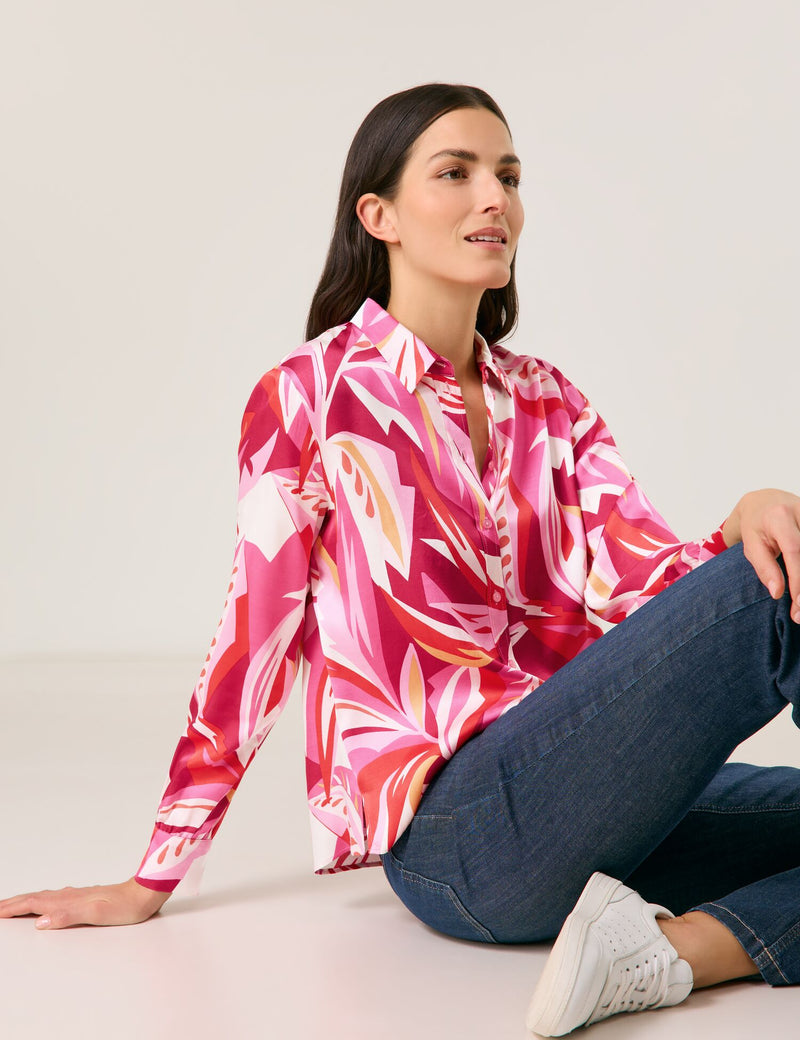 Colour Explosion Blouse - Red/pink/sunrise Leaf