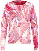 ColourExplosion Print Jumper - Red/pink/sunrise Leaf