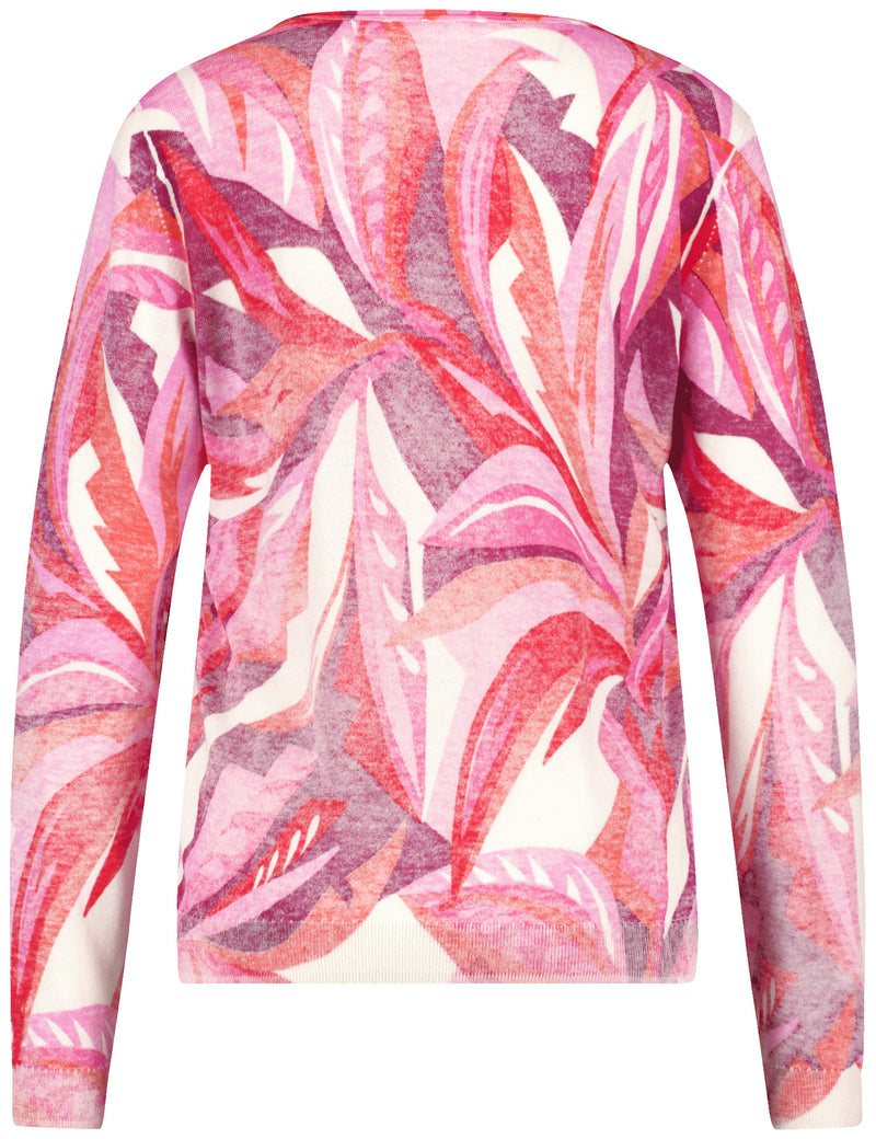 ColourExplosion Print Jumper - Red/pink/sunrise Leaf