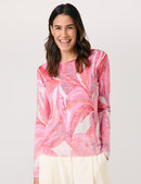 ColourExplosion Print Jumper - Red/pink/sunrise Leaf