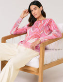 ColourExplosion Print Jumper - Red/pink/sunrise Leaf