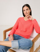 Explosion V Neck Jumper - Sunrise