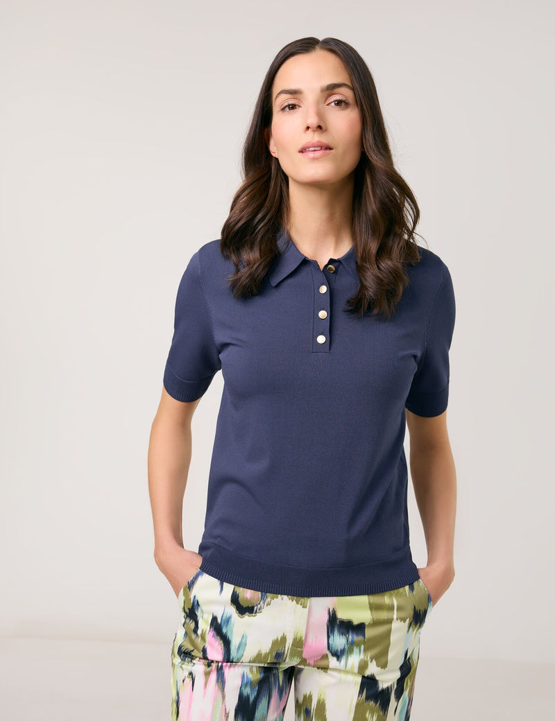 City Safari Collar Jumper - Indigo