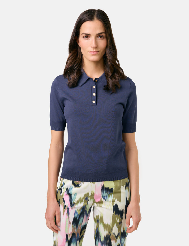 City Safari Collar Jumper - Indigo