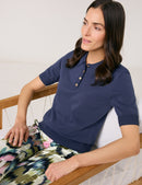 City Safari Collar Jumper - Indigo