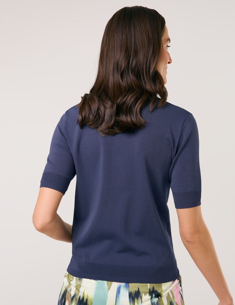 City Safari Collar Jumper - Indigo