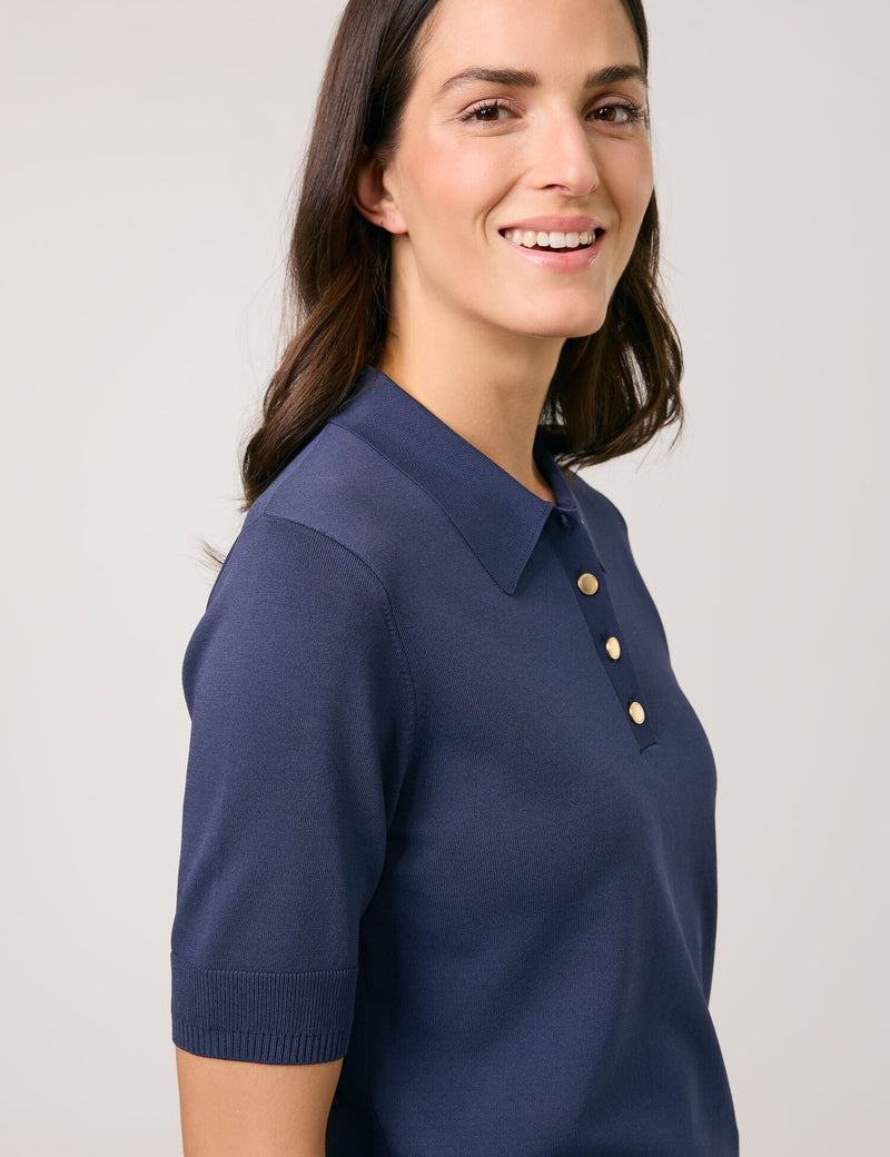 City Safari Collar Jumper - Indigo