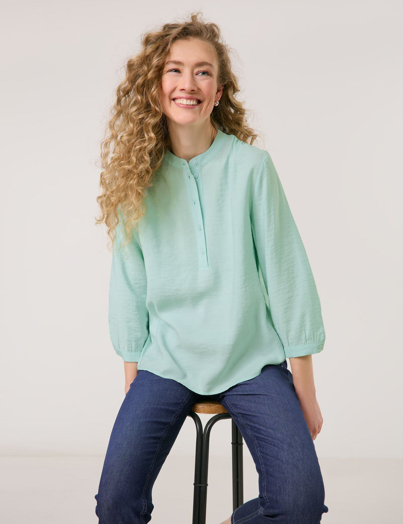City Safari 3/4Sleeve Blouse - Icy Sky