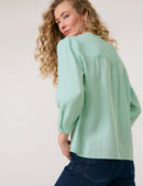 City Safari 3/4Sleeve Blouse - Icy Sky