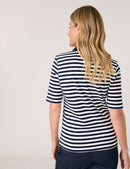 NOS 3/4 Sleeve T-Shirt - Navy/off White