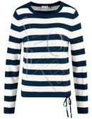 Geo Graphics Stripe Jumper - Night Sky/off White