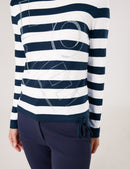 Geo Graphics Stripe Jumper - Night Sky/off White