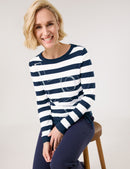 Geo Graphics Stripe Jumper - Night Sky/off White