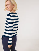 Geo Graphics Stripe Jumper - Night Sky/off White