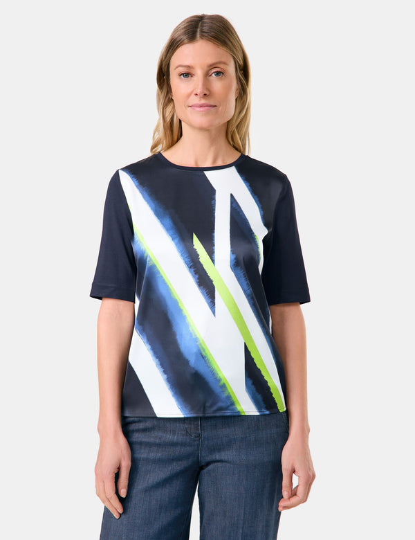 Geo Graphics Short Sleeve T-Shirt - Dark Sky/off White