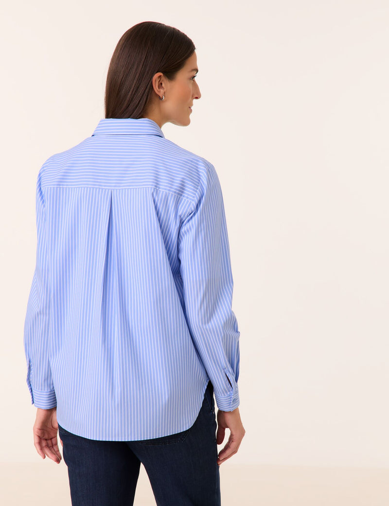 Geo Graphics Print Blouse - Light Blue/white