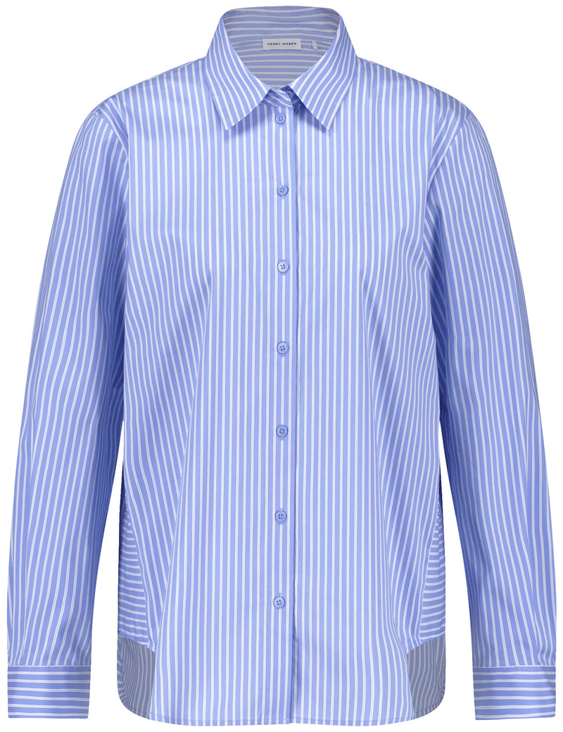 Geo Graphics Print Blouse - Light Blue/white