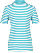 Short Sleeve Polo Shirt - Blue/ecru/white