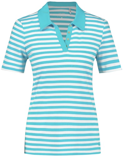 Short Sleeve Polo Shirt - Blue/ecru/white