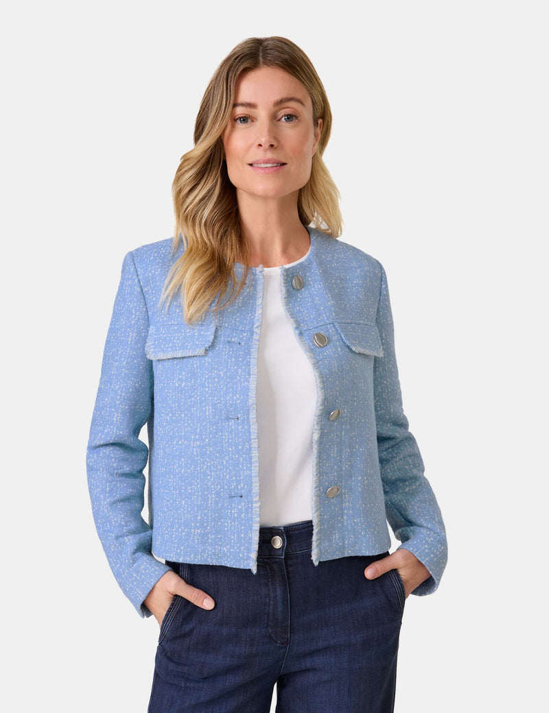 Geo Graphics Blazer - Blue/taupe/grey