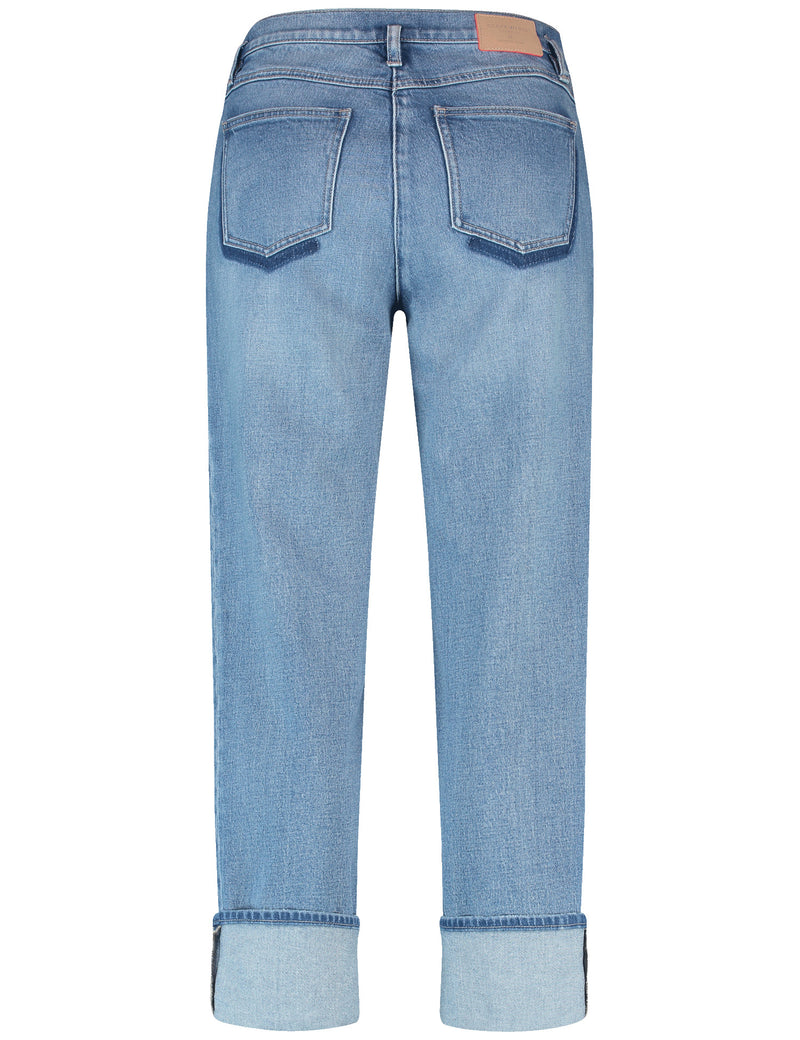 Colour Explosion Crop Jean - Blue Denim