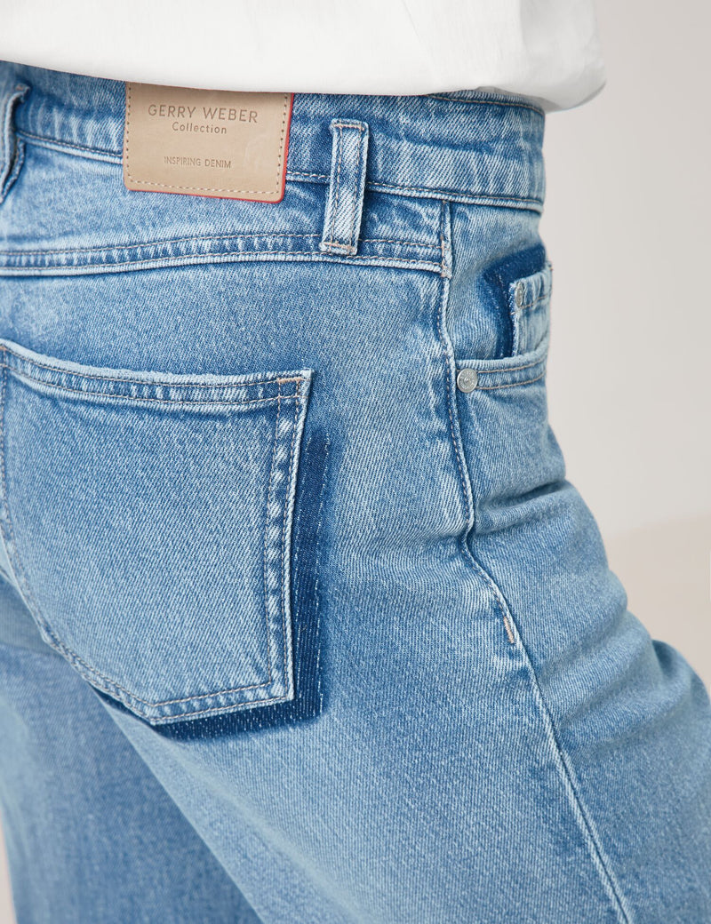 Colour Explosion Crop Jean - Blue Denim