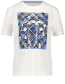 Geo Graphics Short Sleeve T-Shirt - Off White/royal