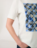 Geo Graphics Short Sleeve T-Shirt - Off White/royal